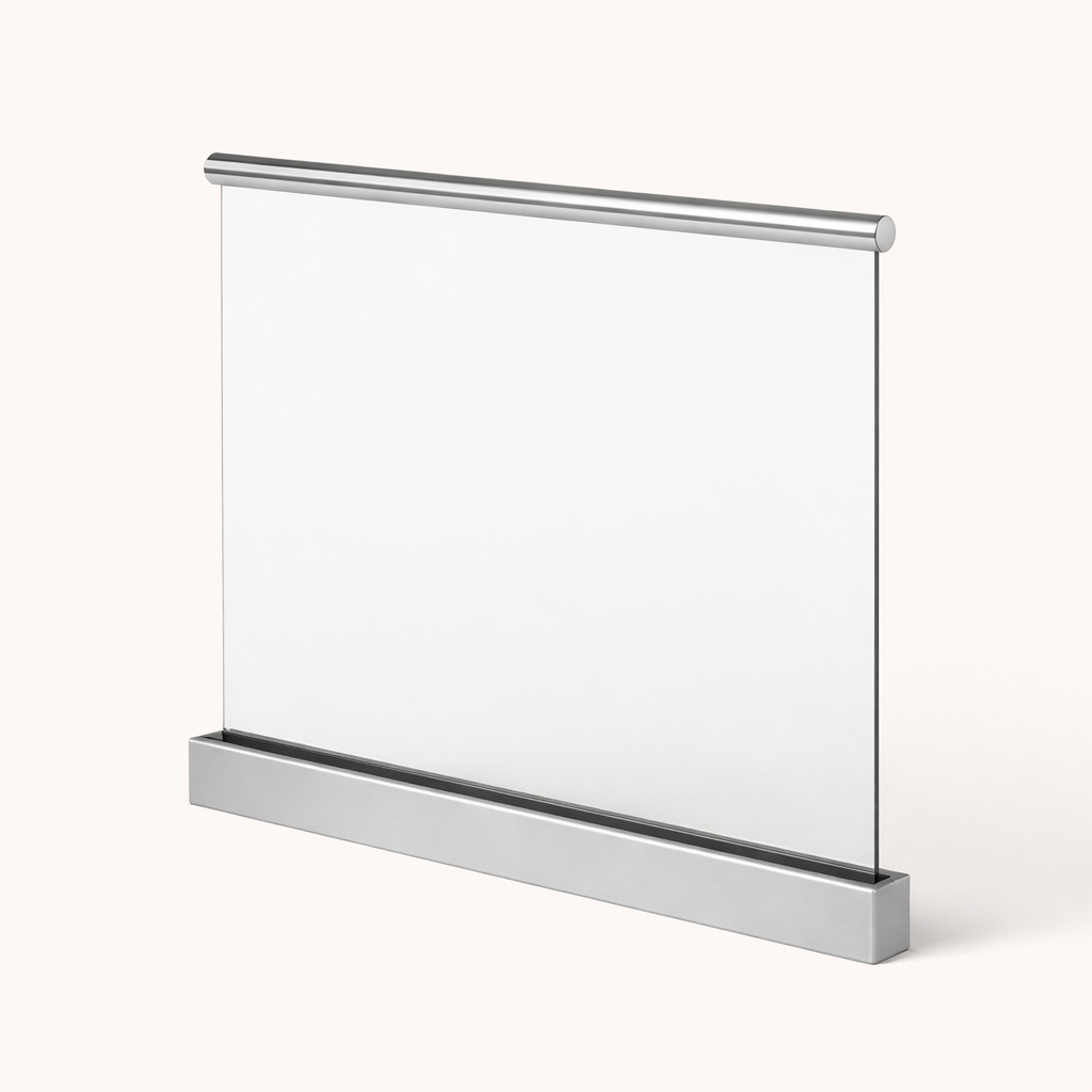 Frameless channel glass balustrade with stainless handrail