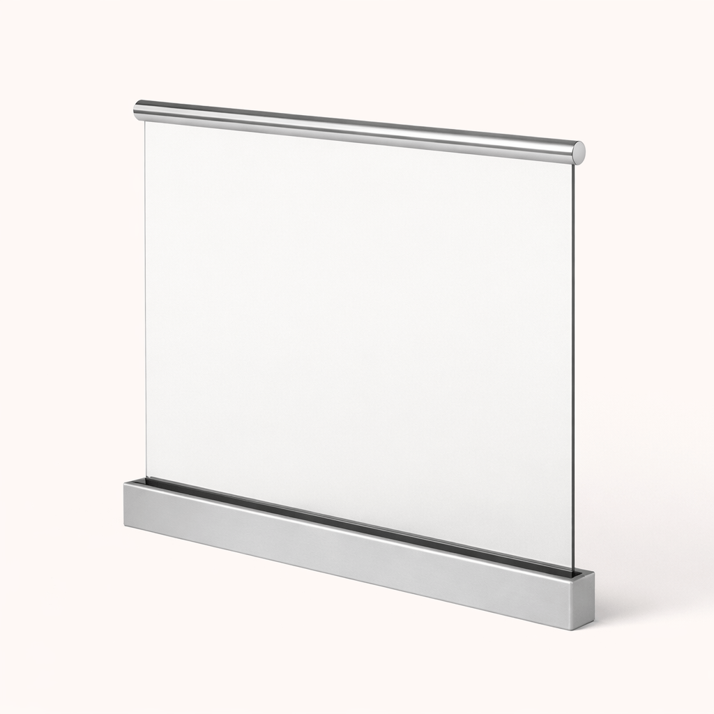Frameless channel glass balustrade with stainless handrail