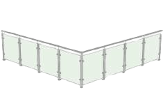 L-shape glass balustrade configuration