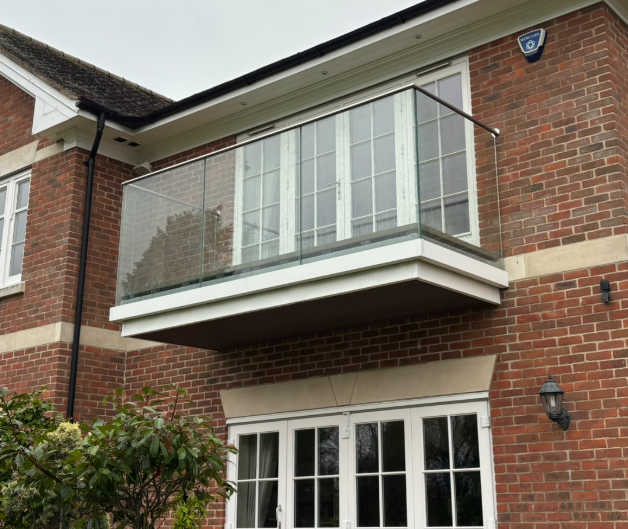 Frameless channel glass balustrade on walk-on balcony