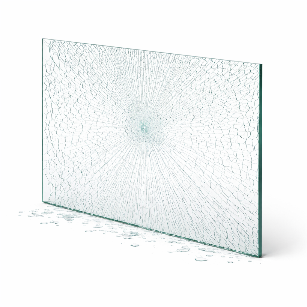 Laminated glass panel showing EVA interlayer construction