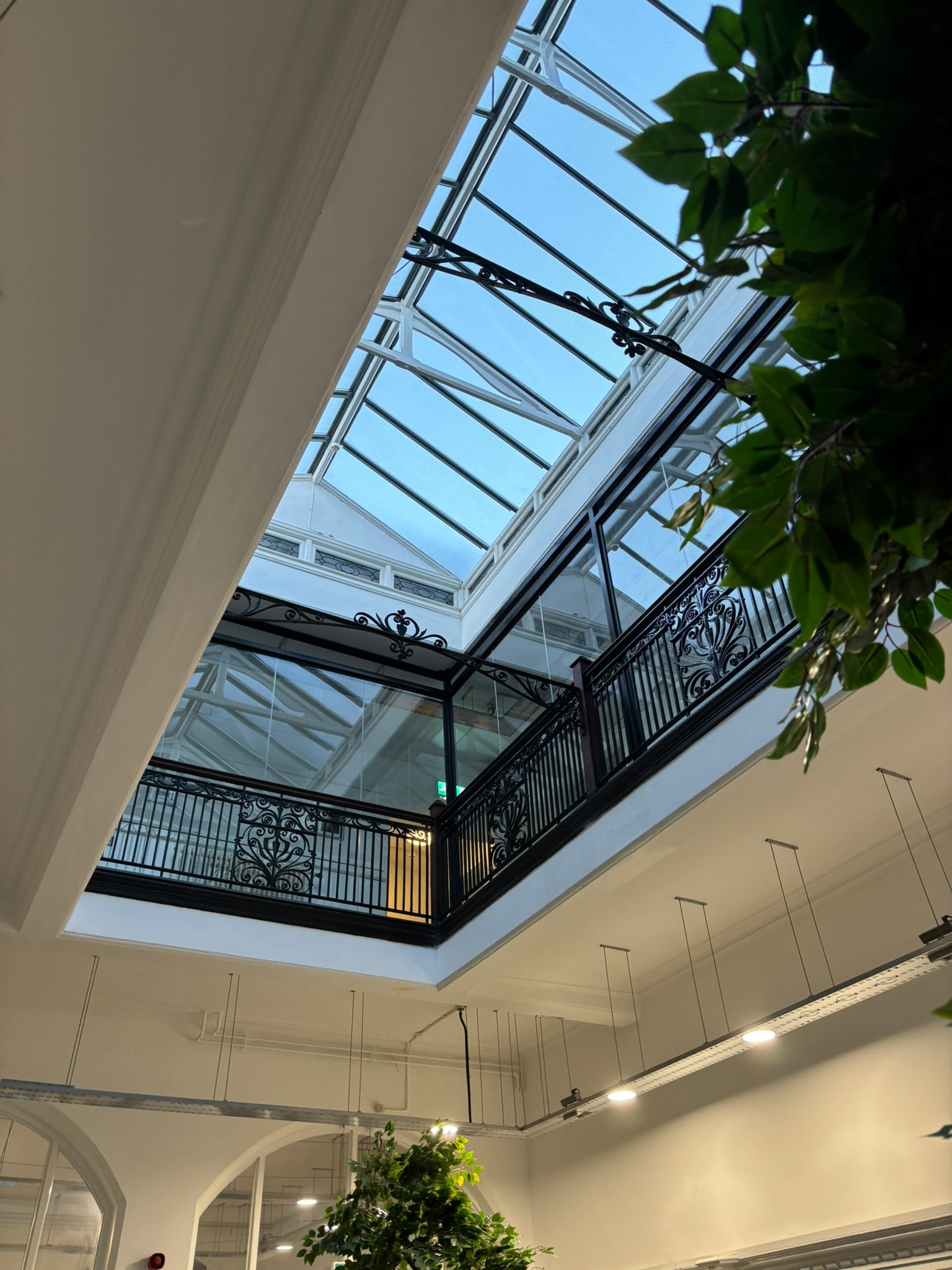 Internal view of full-height glass safety barrier, Burslem School of Art Stoke-on-Trent