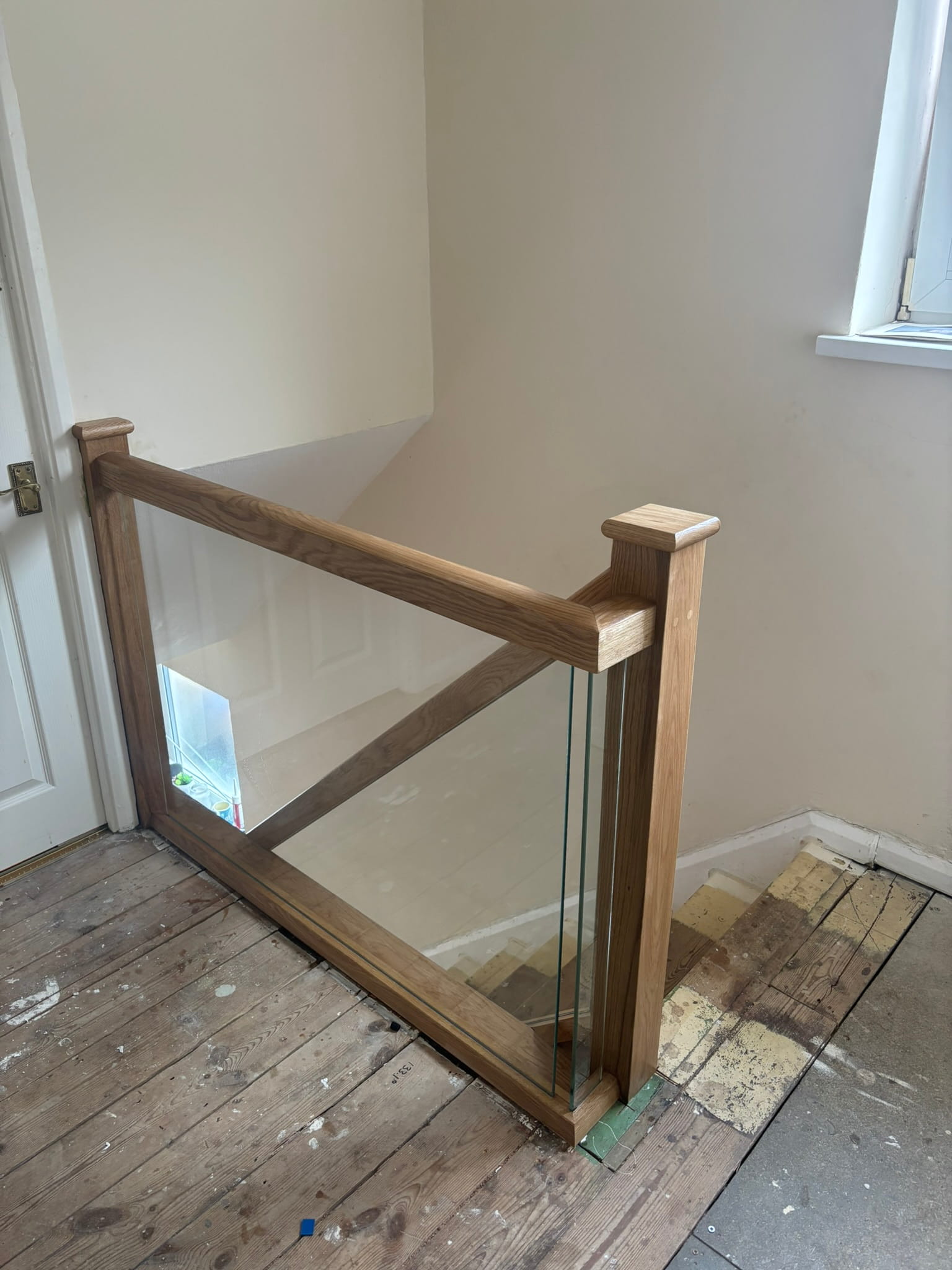 Oak & Glass Staircase Renovation — Mansfield