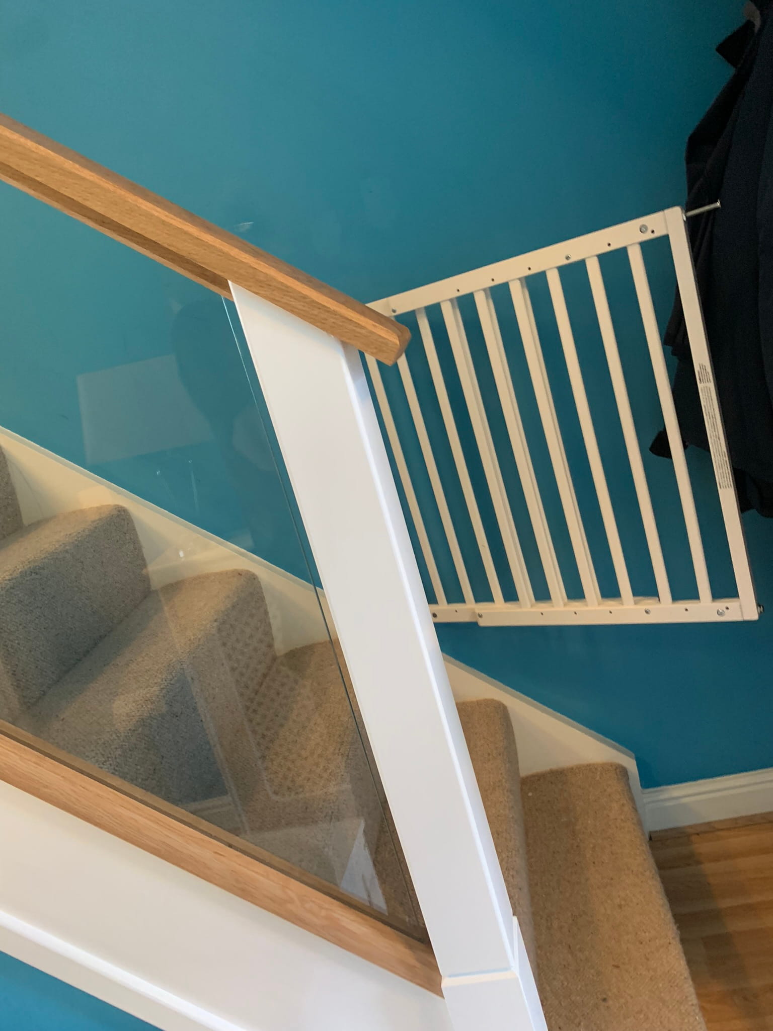 Hand-planed solid oak handrail on renovated staircase, Derby
